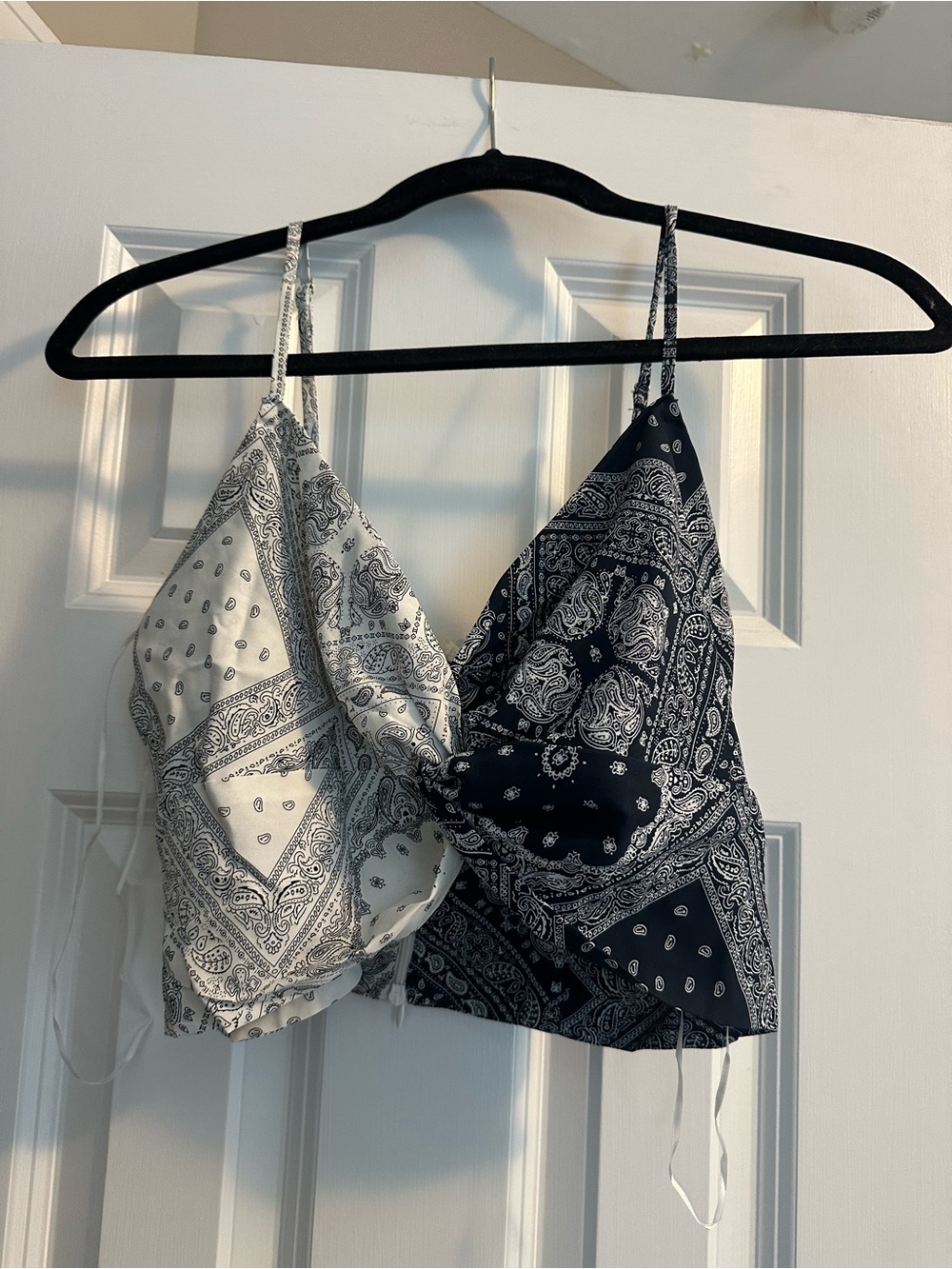Bandana Print Cami Top in Navy Blue & White